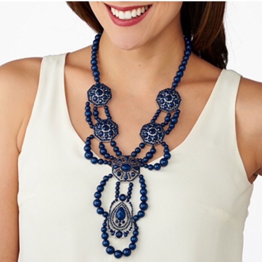 [Susan Graver] Large Beaded Statement Necklace